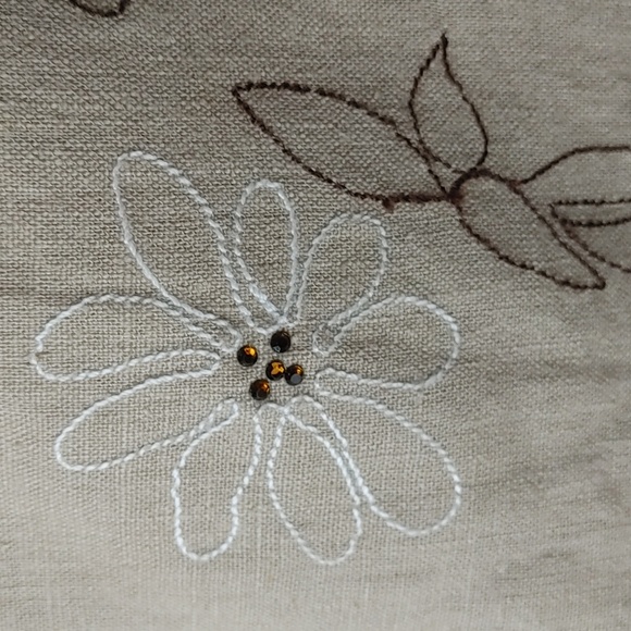 Vintage Linen Blend Embroidered Midi Maxi Skirt Size 4P - Picture 2 of 9